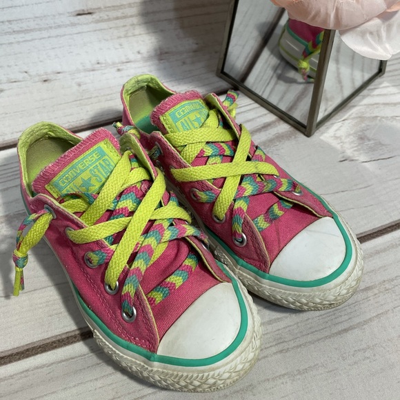 CONVERSE ALL STAR kids pink green & blue - Picture 1 of 8